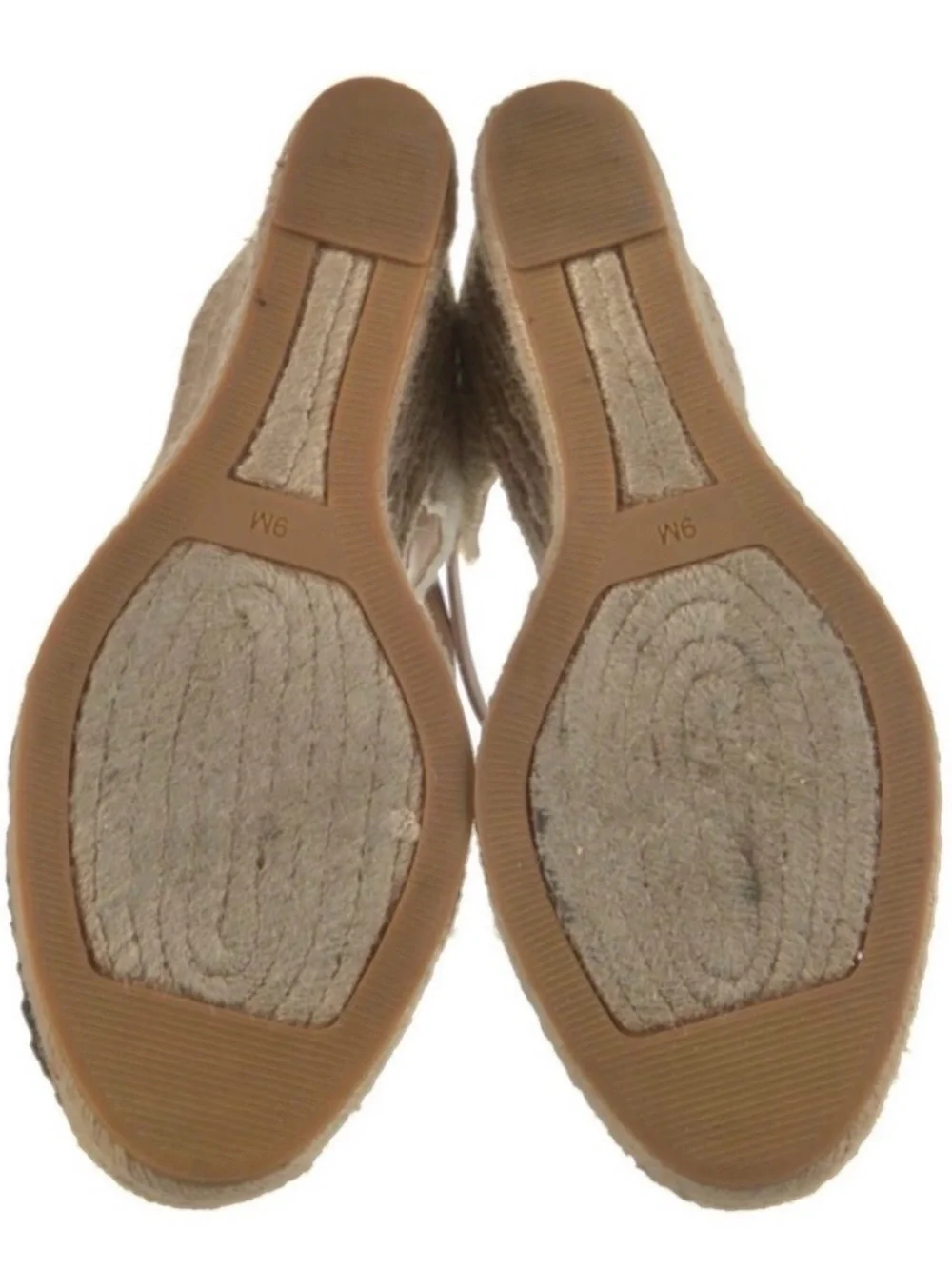 TORY BURCH Navy & Tan Lucia Lace Espadrille Wedge Platform Sandal - Picture 5 of 7